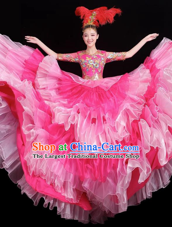 Opening Dance Big Swing Skirt Performance Costume Female Big Skirt Classical Dance Costume Modern Dance Long Skirt