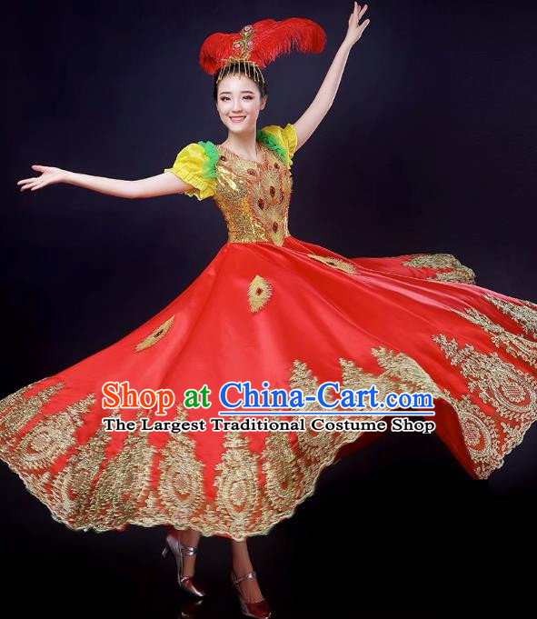 Opening Dance Big Swing Skirt Performance Costume Large Stage Classical Dance Costume Female Modern Dance Song Dancer Dress