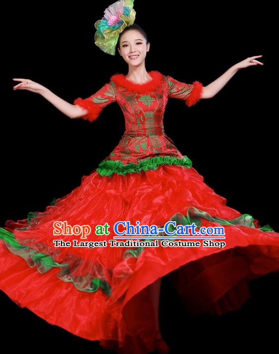 Opening Dance Big Swing Skirt Performance Costume Female Modern Dance Costume Adult Dancer Skirt