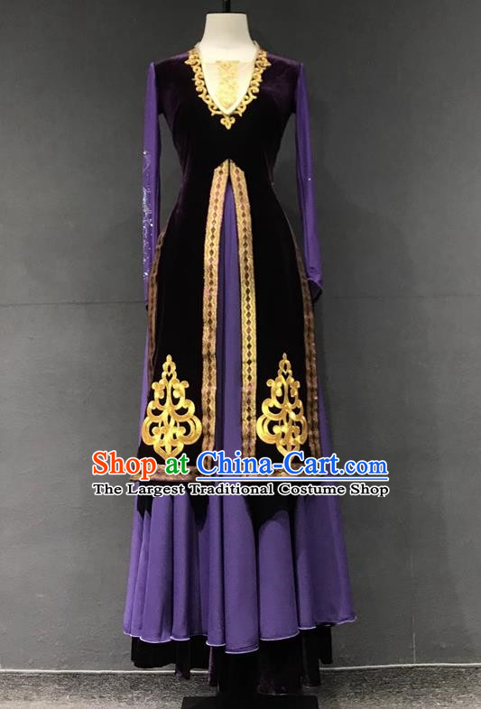 Xinjiang Dance Double Layer Performance Costumes Chinese Minority Uyghur Performance Costumes