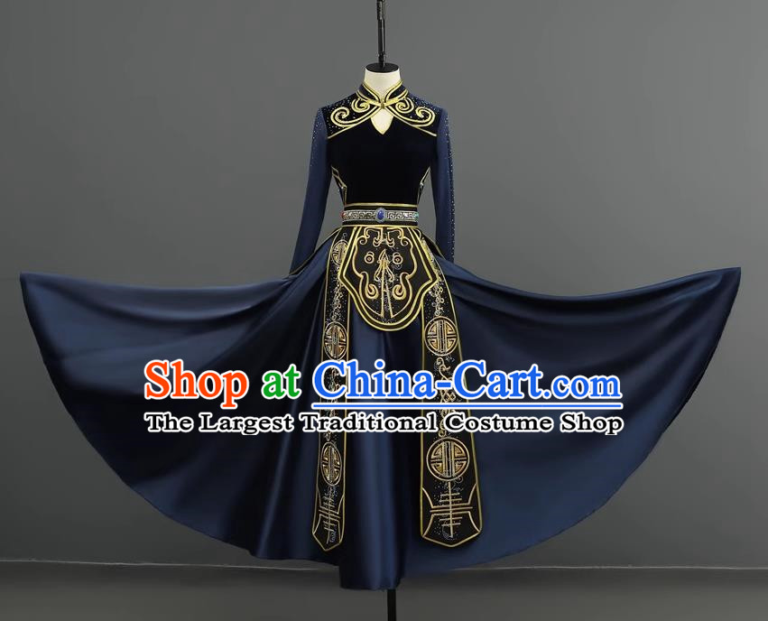 Mongolian Dance Costume Performance Suit Set Women National Costume Art Test Practice Suit Large Swing Skirt