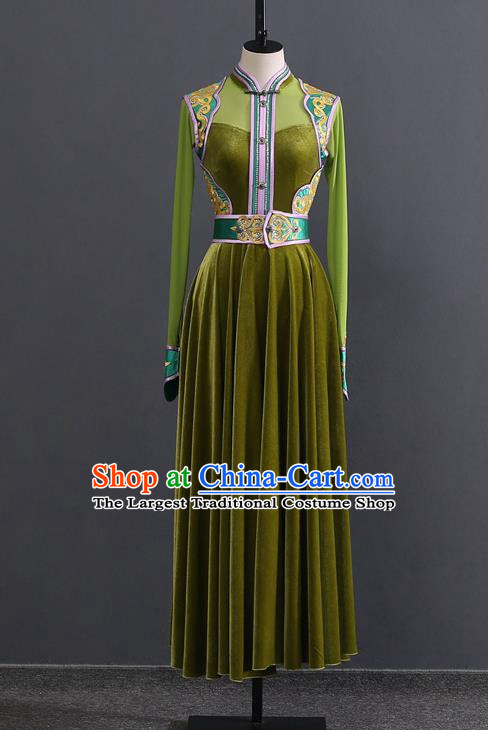 Mongolian Dance Costume Performance Suit Set Women National Costume Art Test Practice Suit Large Swing Skirt