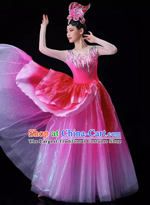 Chinese Performance Costumes In The Lights Dance Costumes Large Scale Stage Dance Opening Dance Big Swing Skirt Costumes