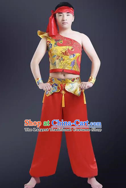 Water Drum Waist Drum Drum Costume Performance Costume National Opening Dragon Dance Lion Dance Male Adult Modern Chinese Style Yangko Costume