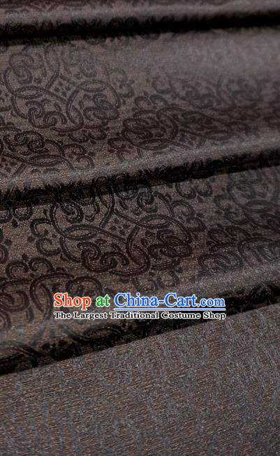 Coffee Chinese Ancient Hanfu Cloth Classical Lucky Clouds Pattern Material Traditional Design Brocade Fabric