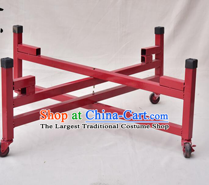 Traditional Handmade Wooden Drum Cart Chinese Lion Drum Stand
