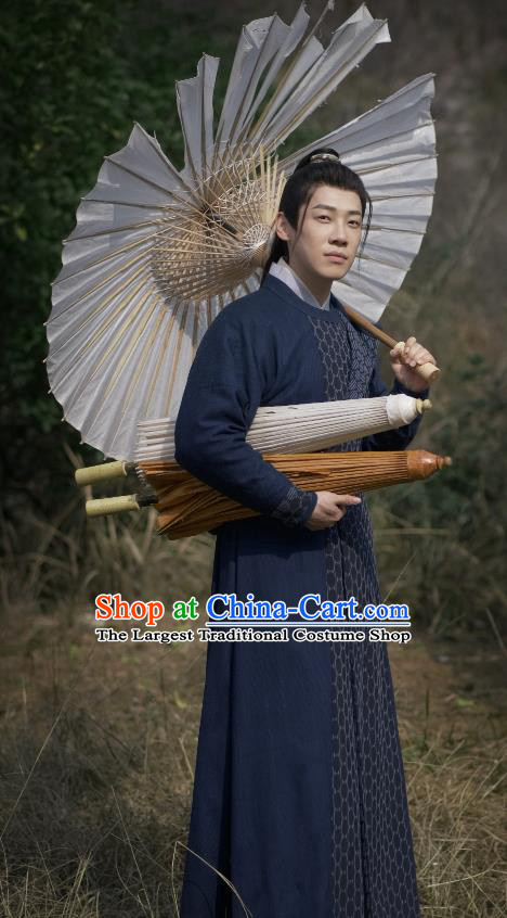 Romantic Drama New Life Begins Prince Yin Qi Clothing China Ancient Royal Lord Dark Blue Costumes