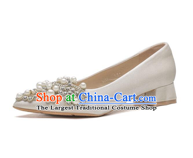 Top Wedding Shoes Champagne Wedding Shoes French Fashion Low Heeled Shoes