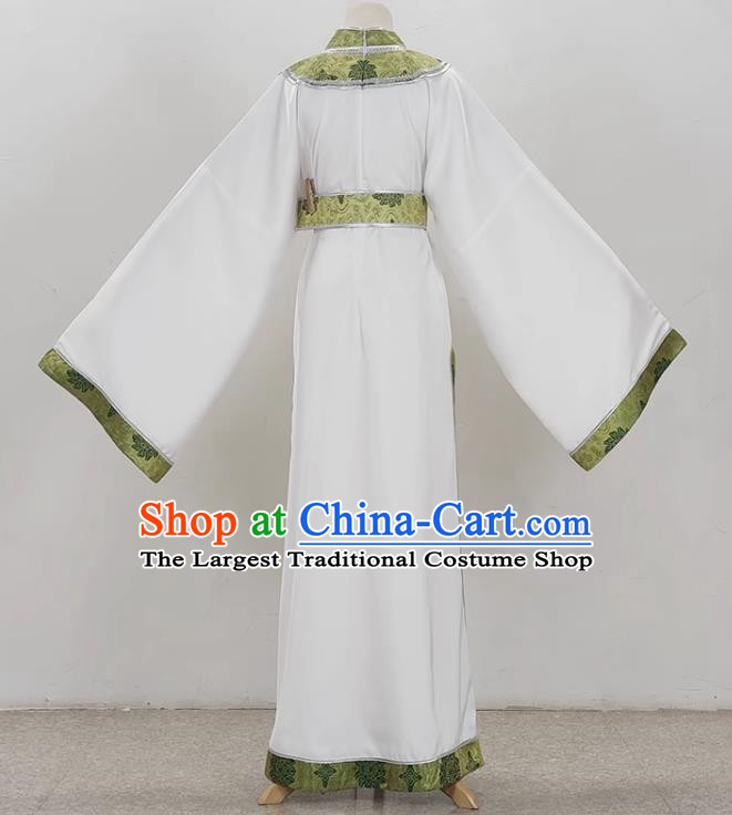 Drama White Niche Round Neck Plain Jacket Ancient Costume Film And Television Shaoxing Opera Huangmei Opera Performance Costume