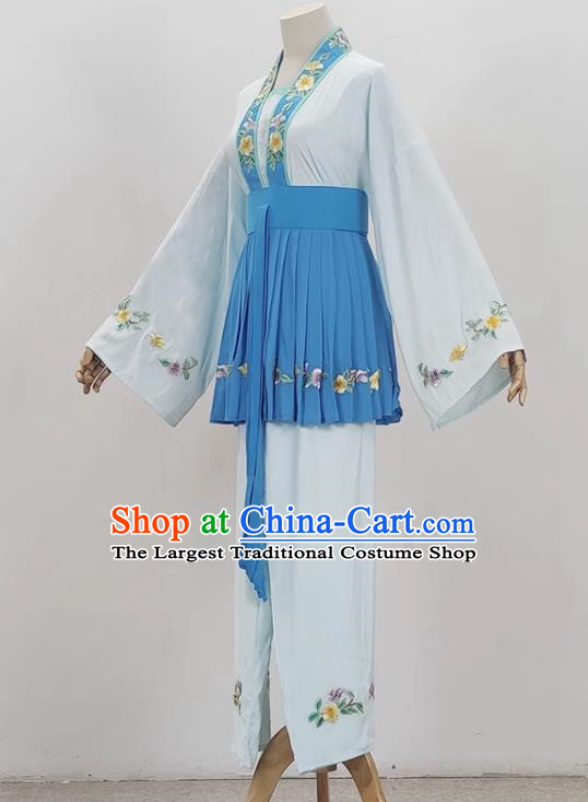 Light Blue Opera Maid Costume Ancient Costume Shaoxing Opera Huangmei Opera Costume Fifth Birthday Maid Costume Stage Performance Costume