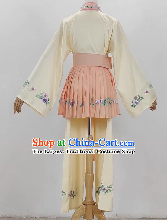 Light Yellow Opera Maid Costume Ancient Costume Shaoxing Opera Huangmei Opera Costume Fifth Birthday Girl Costume Stage Performance Costume