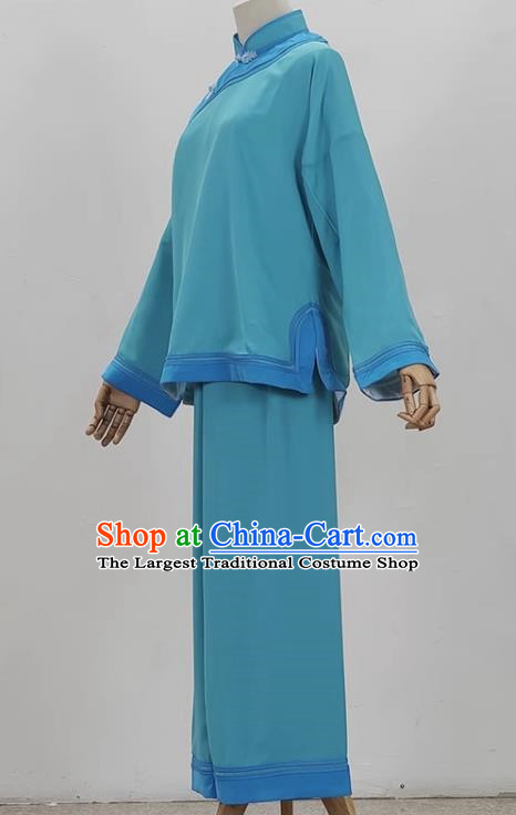 Blue Drama Village Girl Costumes Ancient Costumes Huangmei Opera Performance Costumes Yue Opera Jiujin Girl Plain People Women Clothes