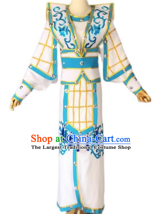 White Drama Men Military Uniforms Costumes Shaoxing Opera Huangmei Opera Performance Costumes Official Uniforms Martial Arts Uniforms