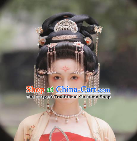 China Ancient Empress Headdress Handmade Tang Dynasty Queen Hairpins Headpieces Hanfu Hair Jewelries