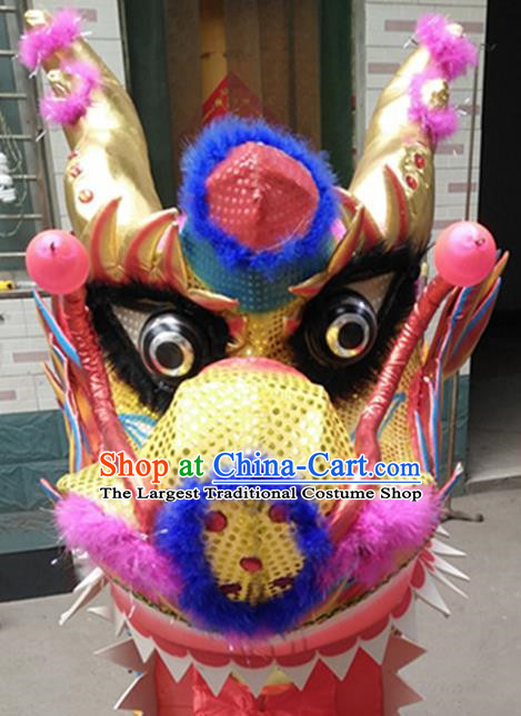 Dragon Dance Props Dragon Head Green Dragon Gold Plated Dragon Bamboo Festival Dragon Dance Temple Fair Dragon Dance Costume Dragon Beads Dragon Hydrangea