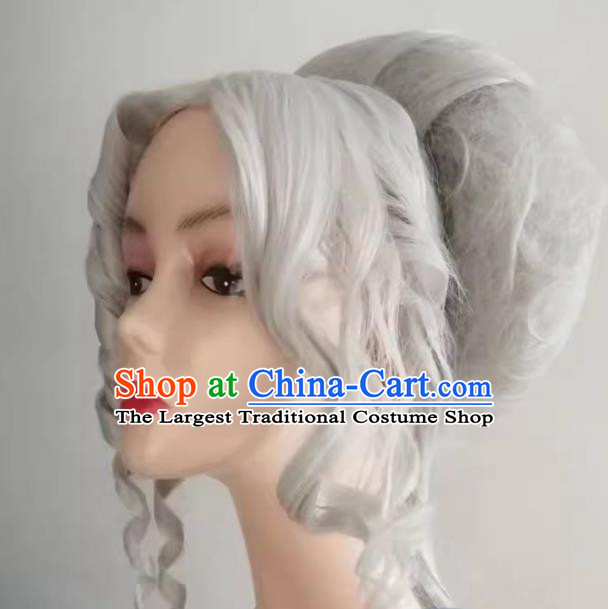 COS Salem Geisha Bun Cosplay Wig