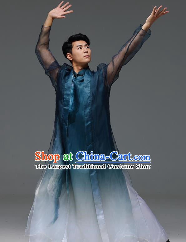 Xiancaitan Classical Dance Traditional Ink Chinese Style Gradient Color Navy Blue Dance Costume Dance Costume