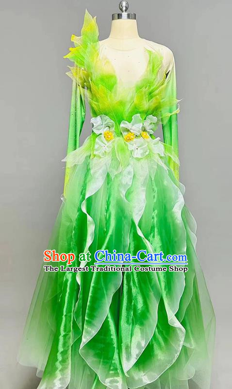 Opening Dance Big Swing Skirt Dance Costume High End Dress Green Costume Large Stage Party Modern Dance