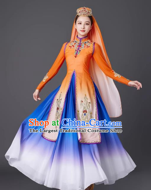 Xinjiang Minority Uyghur Dance Costumes Performance Costumes High End China Ethnic Style Performance Costumes