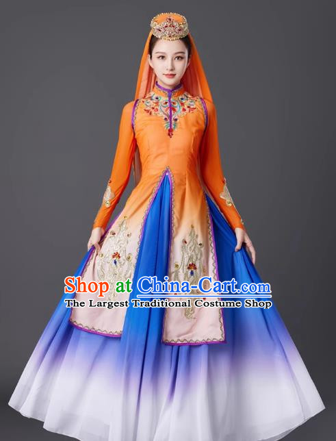 Xinjiang Minority Uyghur Dance Costumes Performance Costumes High End China Ethnic Style Performance Costumes