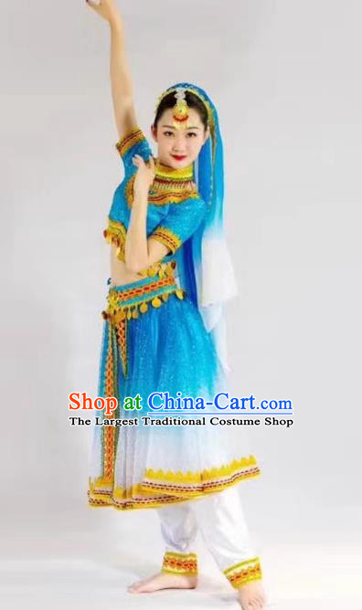 Indian Dance Tianzhu Dance Costume China Ethnic Minority Uyghur Large Swing Skirt Costume