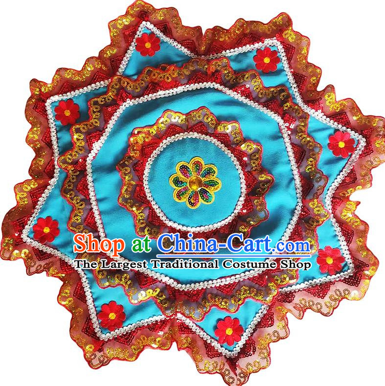 Red Edged Blue Handkerchief Flower Dance Two Person Handkerchief Dance Square Dance Special Northeast Twist Chinese Yangko Octagonal Scarf