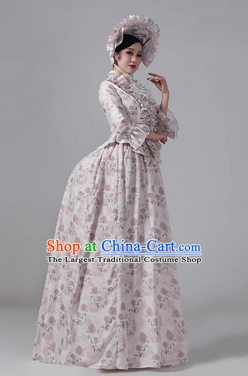 European Style Court Apparel Medieval Retro Victorian Era Evening Dress Princess Floral Clothing