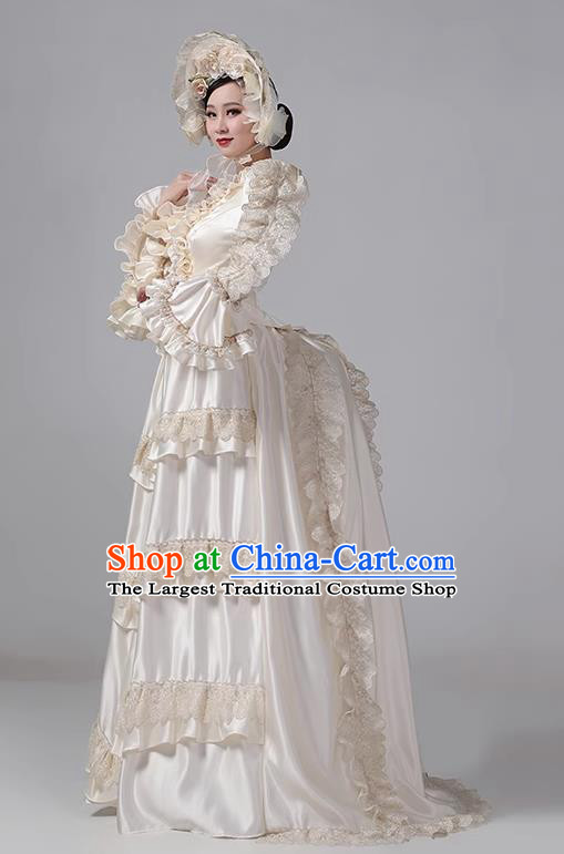 European Style Court Costume 19th Century British Aristocratic Retro Dark Gothic Dress Photo Stage Clothing