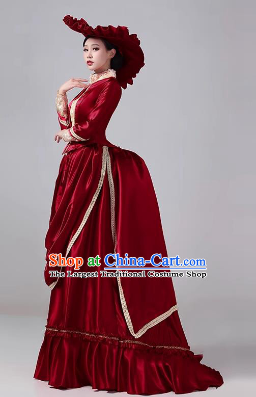 European Style Court Costume Medieval Victorian Era Evening Clothing Princess Classical Dress