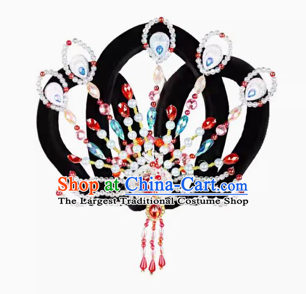 Peking Opera Costumes Phoenix Headdress Huangmei Opera Accessories Crown Opera Costume Lady Maid Fairy Hua Dan Wig Headgear