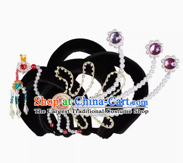 Peking Opera Costumes Phoenix Headdress Huangmei Opera Accessories Crown Opera Costume Lady Maid Fairy Hua Dan Wig Headgear