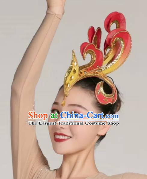 Dance Headdress Headdress New Adult Dance Headdress Flower Performance Headdress Flower Opening Dance Dance Costume Headdress