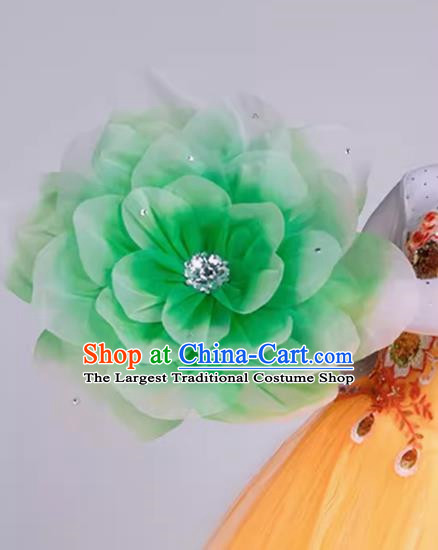 Green Hand Flower Dance Performance Hand Held Flower Peony Square Dance Opening Dance Wrist Flower Dance Opening Dance Props