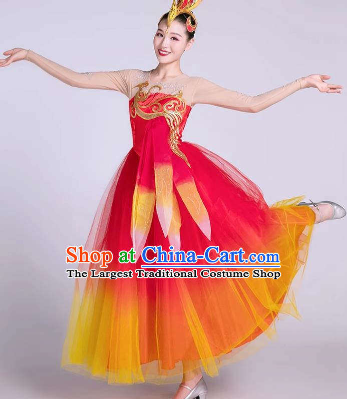 Female Performance Costumes Modern Fashionable High End Dance Costumes Chinese Dance Costumes Long Skirts Singing And Dancing In The Lights