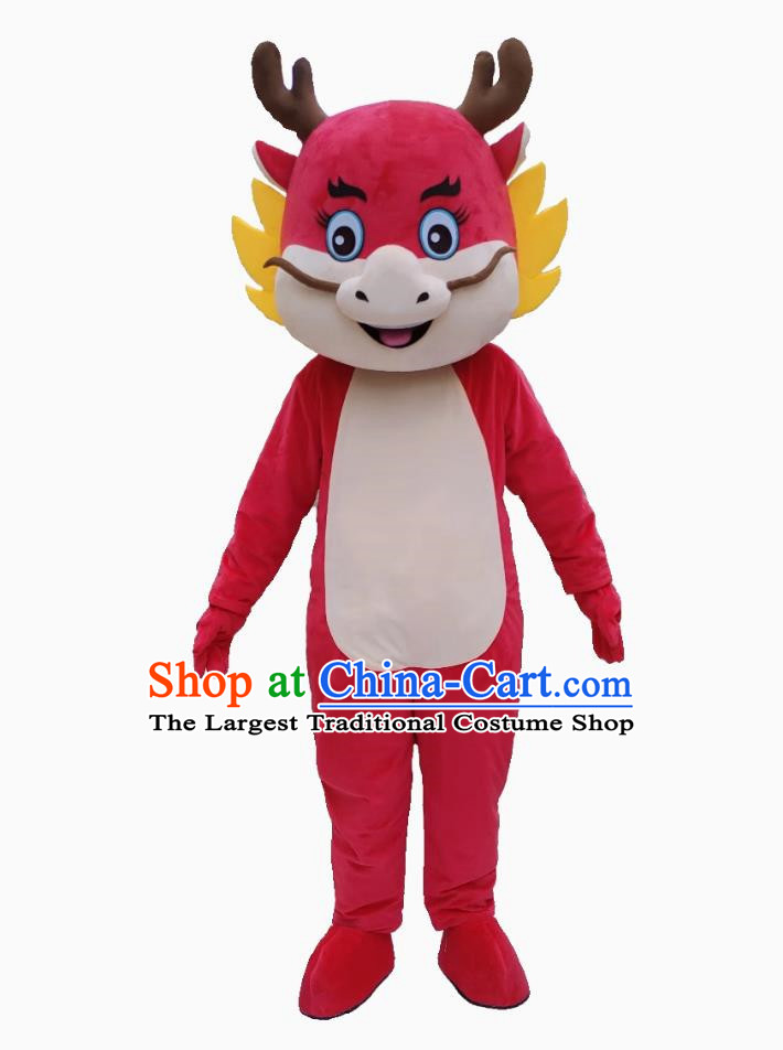 New Year Yellow Dragon Doll Costume Customized Humanoid Dragon Year Doll Costume Customized Cartoon Zodiac Mascot Doll