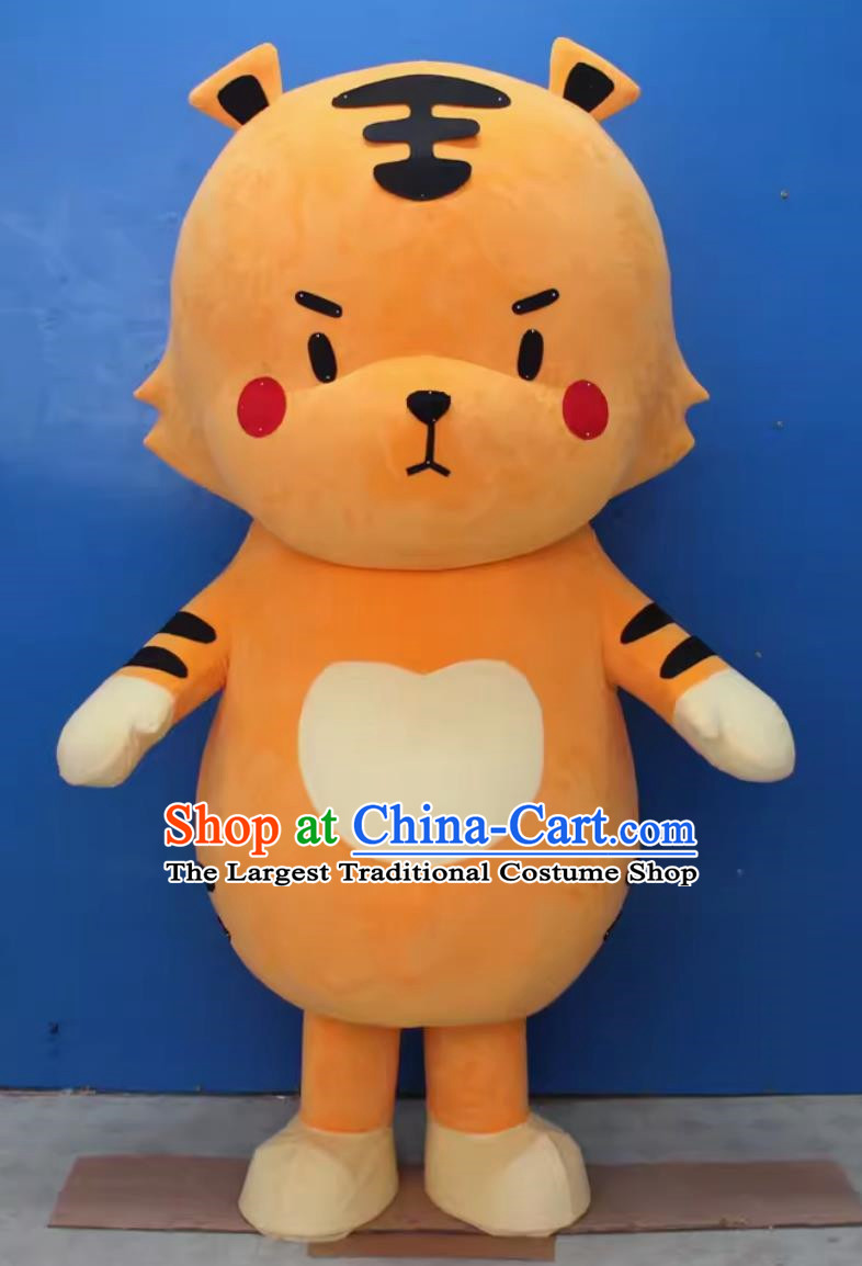 Cute Big Tiger Cartoon Doll Costume Adult Props Role Playing Year Of The Tiger Mascot Walking Doll Doll