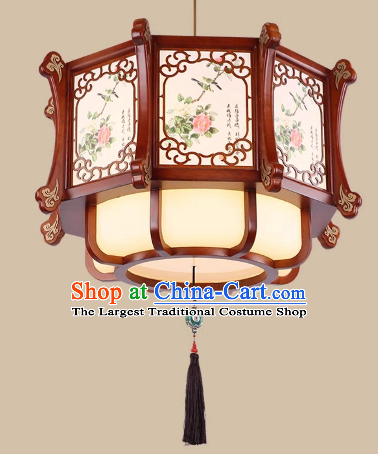 24 Inches High School Style Lantern Chandelier Solid Wood Teahouse Hot Pot Restaurant Ancient Building Restaurant Lamp Classical Palace Lamp Chinese Style