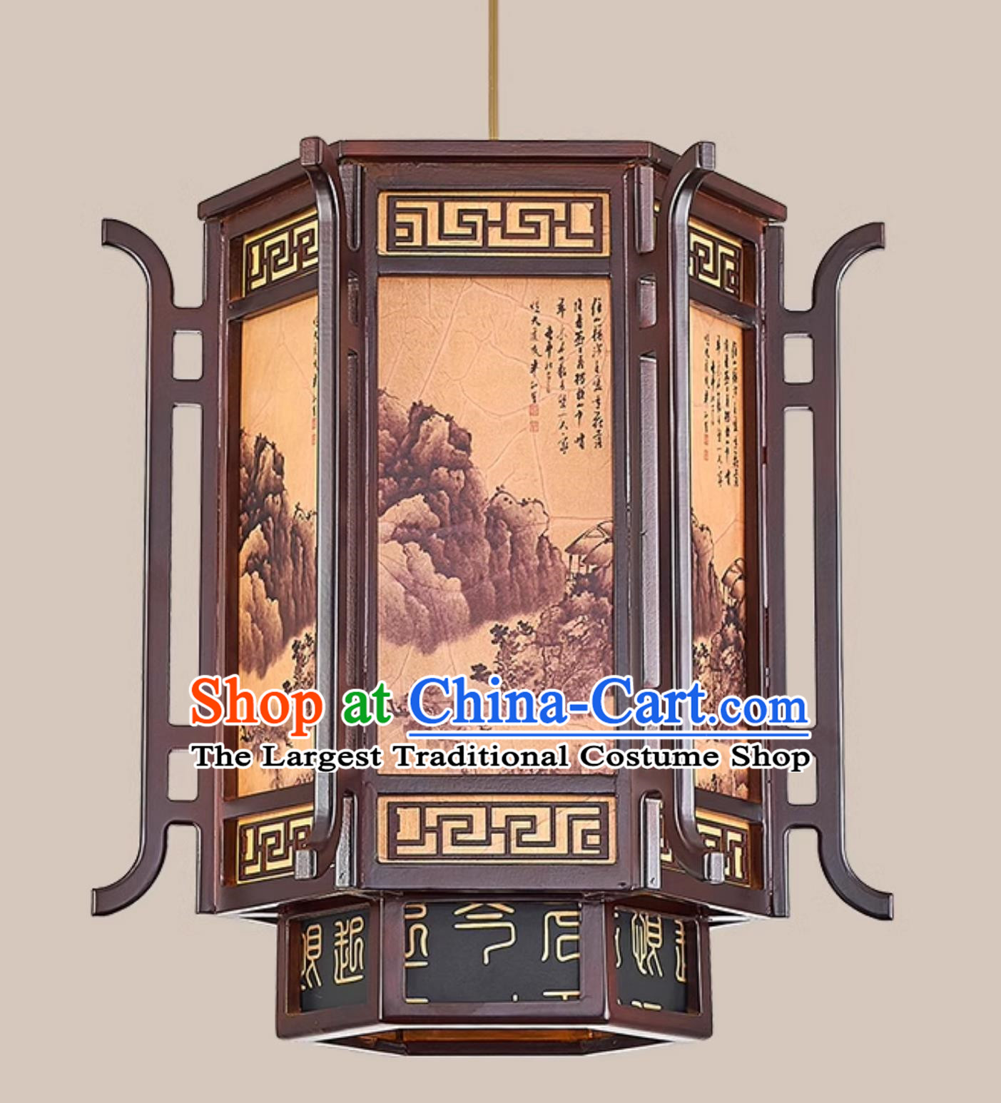 18 Inches High Chinese Lantern Chandelier Antique Tea Room Decoration Wooden Chandelier