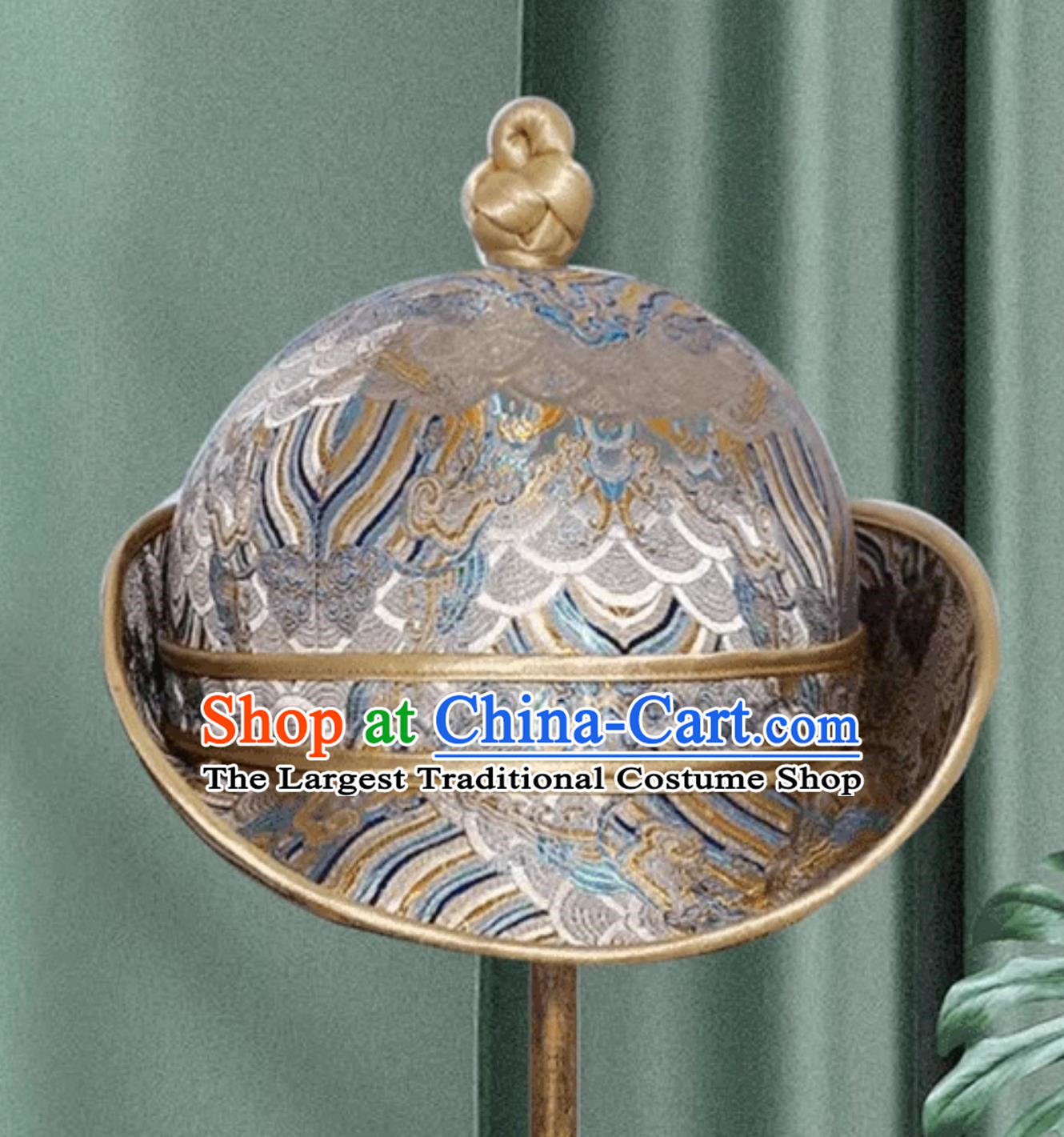 Champagne Gold Men Adult Mongolian Hat Daily Hat Headwear