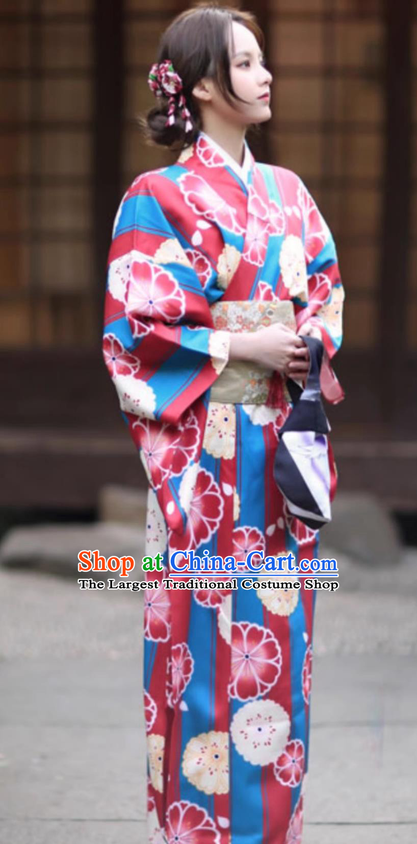 Kimono Women Formal Attire Japanese Style Improved Kimono Bathrobe For Girls