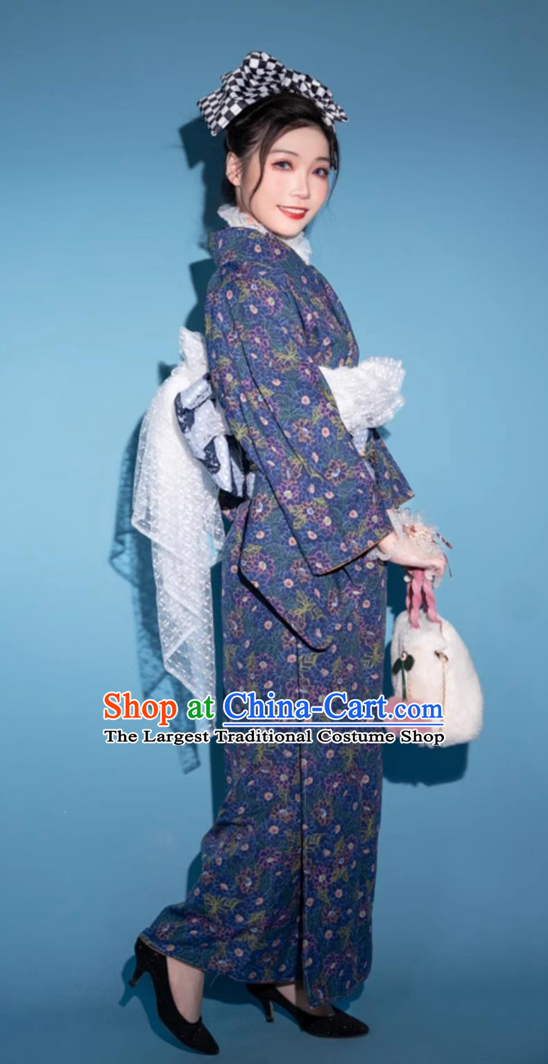 Japanese Women Dress Traditional Costume Formal Attire Floral Kimono