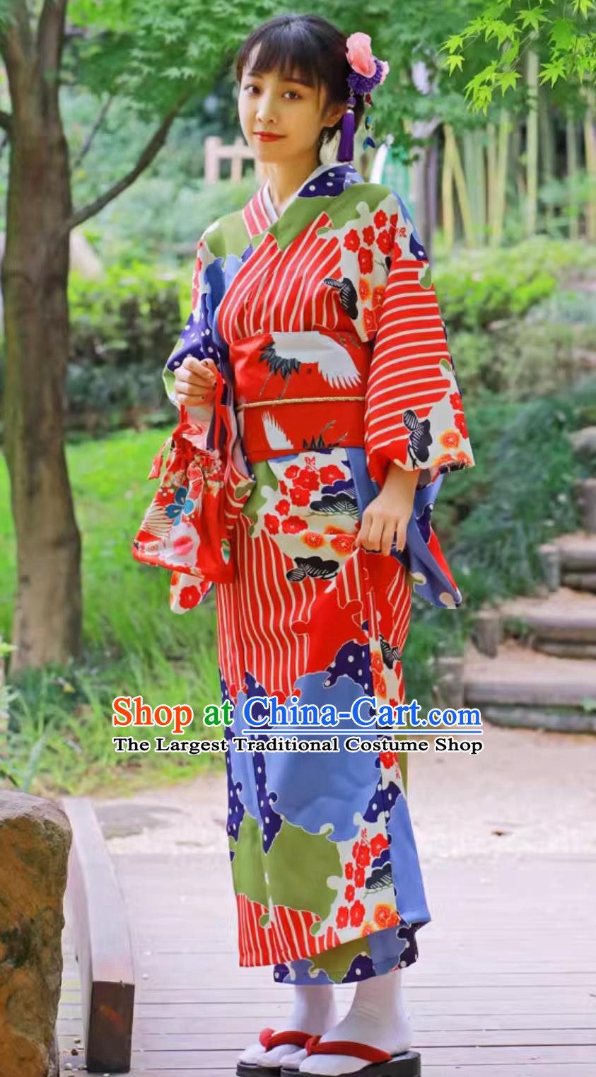 Japanese Kimono Women Formal Clothing Bathrobe