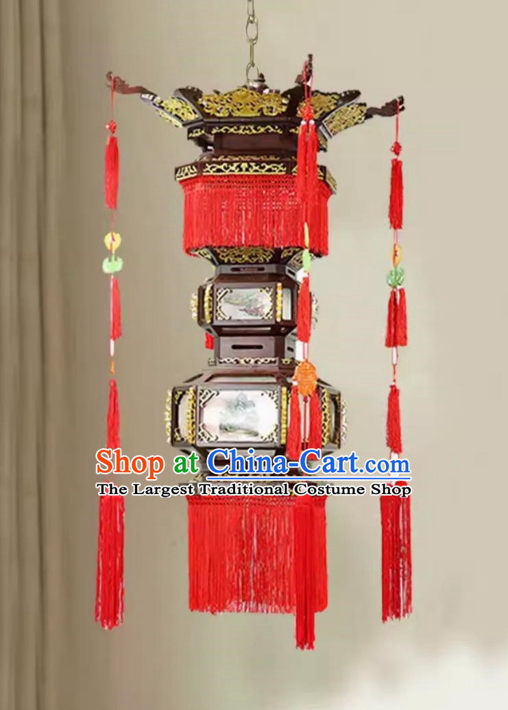 120cm Antique Solid Wood Chandelier Palace Temple Film And Television City Chinese Style Solid Wood Floor Palace Lantern Birch Classical Chinese Garden Lamp