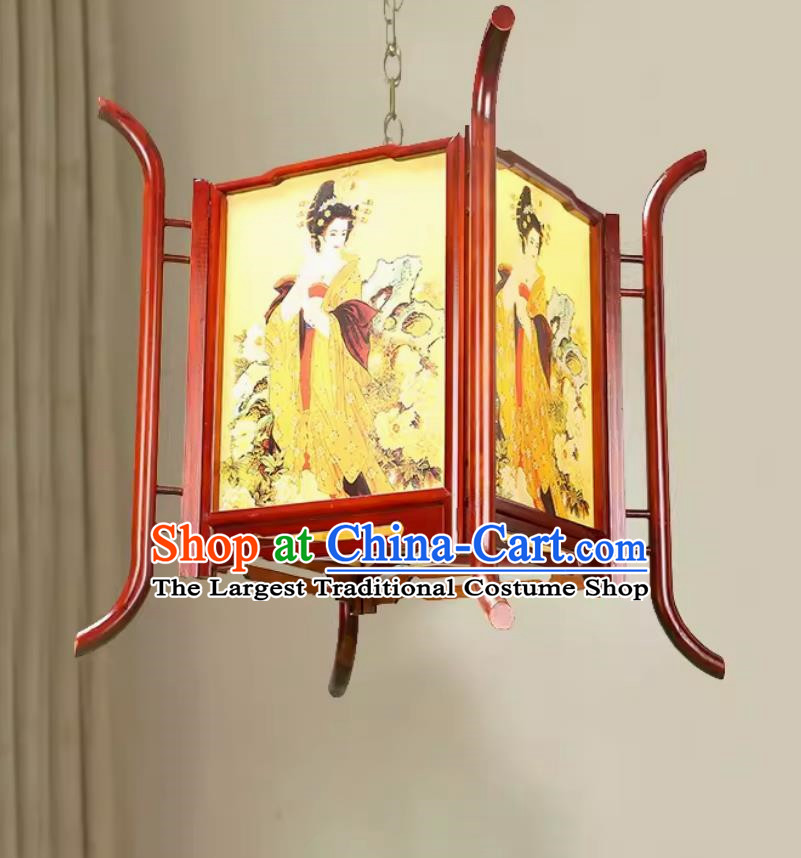 60cm Chinese Antique Palace Lantern Solid Wood Lantern