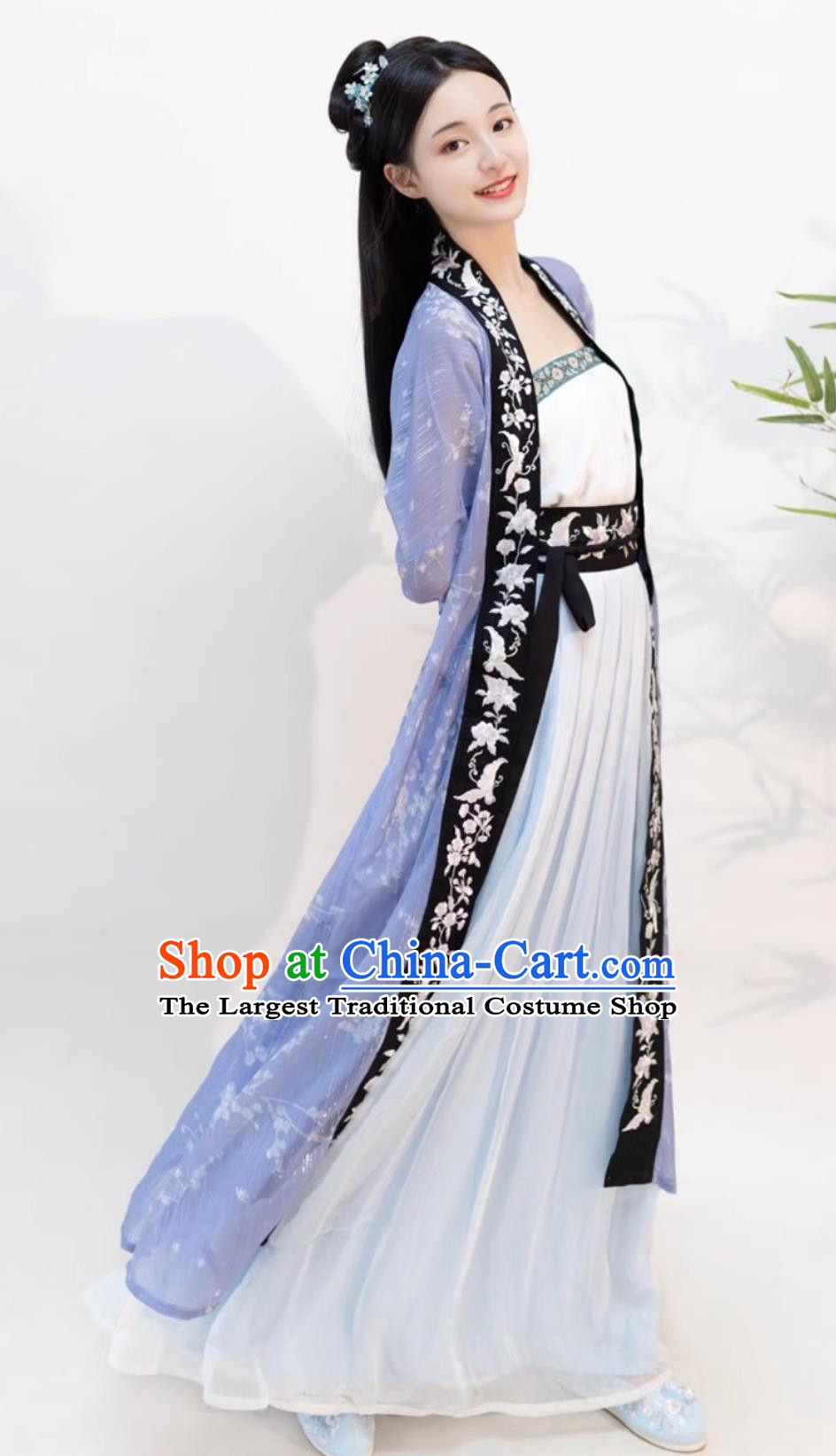 Chinese Ancient Young Woman Garment Costumes Online Shop Hanfu Song Dynasty Lady Embroidered Dresses Complete Set