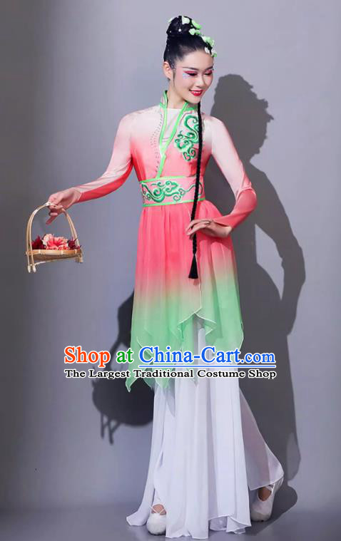 Classical Dance Performance Costume Chinese Fan Umbrella Dance Yangge Clothing Ailian Shuo Dance Outfit