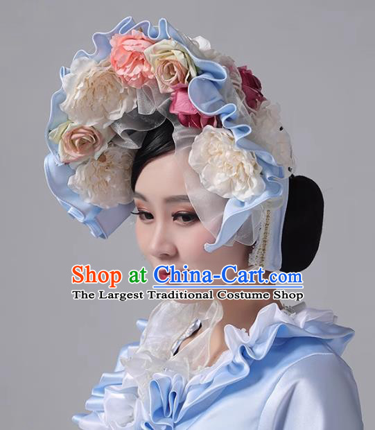 Lace Flower Top Hat European Versailles French Vintage Bonnet Hat Lolita Fragmented Classical Headpiece