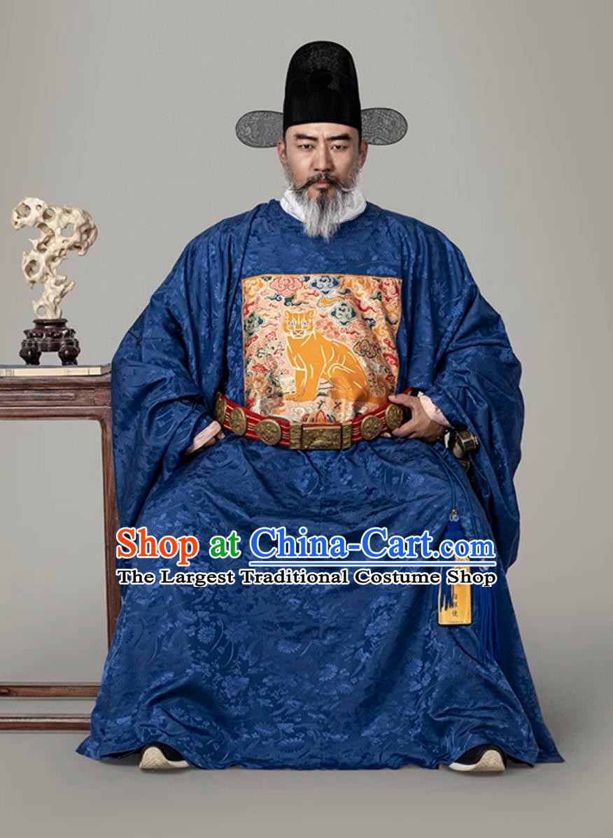 Ancient Chinese Sixth Rank military Official Costume Traditional Hanfu Ming Dynasty Military Officer Robe