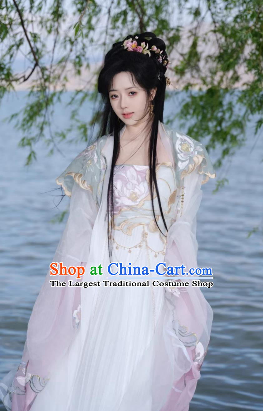 China Flower Fairy Clothing Ancient Chinese Costume Traditional Tang Dynasty Princess Hanfu