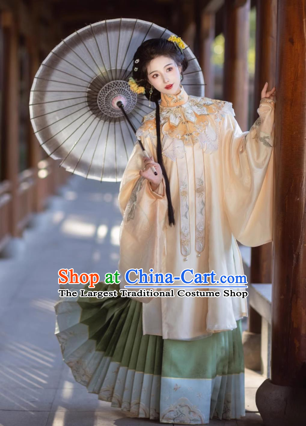 Chinese Traditional Ming Dynasty Embroidered Costumes Traditional Hanfu Mamian Skirt Ancient China Princess Clothing